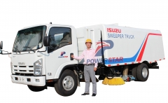 Camion balayeuse de collecte des déchets isuzu