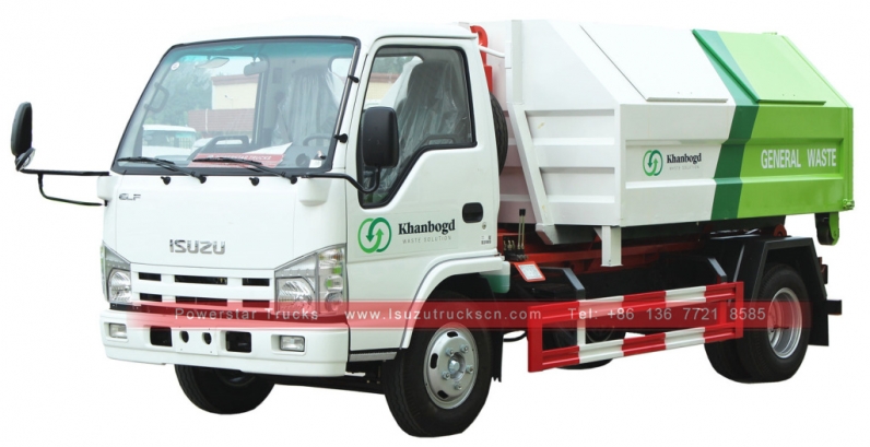 Mongolia isuzu Container removable garbage truck for sale