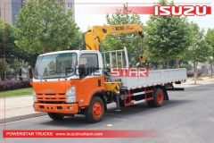 hydraulique 5 tonnes Isuzu Mobile Commercial Boom Truck monté grue télescopique