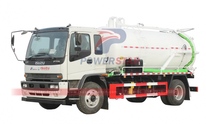 ISUZU FTR septic truck 14cbm fecal vacuum sewage tank pump suction clean truck