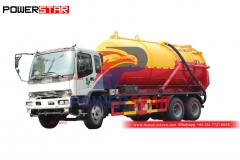 Camion nettoyeur d'égouts sous vide ISUZU FVZ 6 × 4 exporté vers la sierra leone
