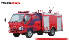 Camion de pompiers ISUZU 100P 4WD 2000 litres pour l'exportation
