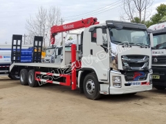 Camion à plateau Giga Isuzu avec grue Isuzu Selfloading pour camion de transport d'excavatrice