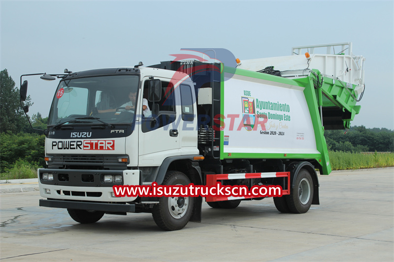 Isuzu FTR trash truck rear loader truck for sale