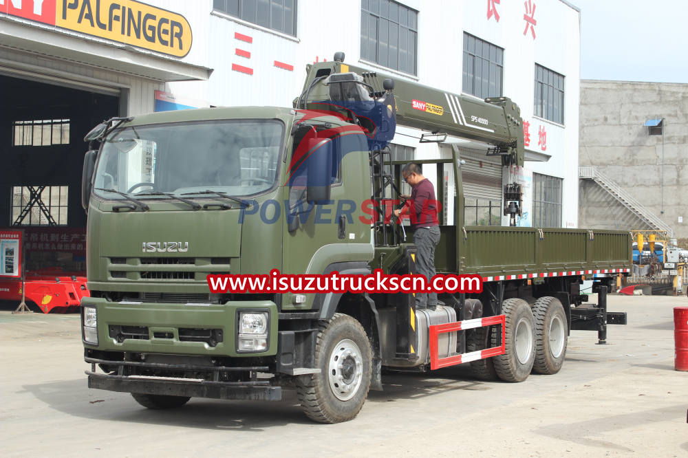 New used Military Isuzu Giga Truck Mounted 16tons Palfinger SPS40000 Telescopic Boom Cranes