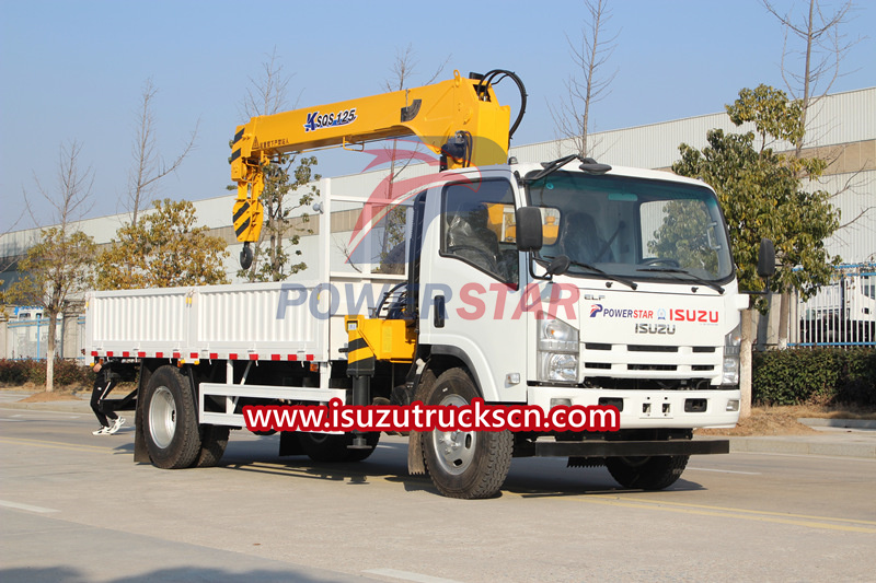 ISUZU NPR truck mounted 5tons boom crane export Djibouti