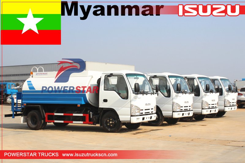 les camions d'eau isuzu 5 000l pour myanmar