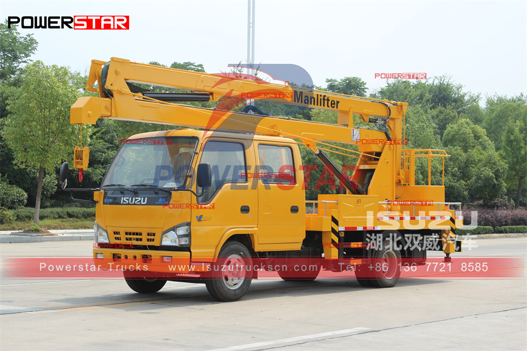 Exportation de camion de plate-forme de travail aérienne ISUZU 600P NKR 16m manlifter au Laos
