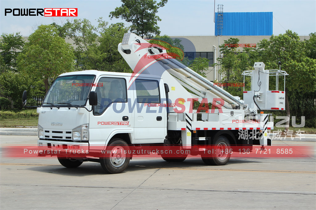 Exportation manuelle de camion de plate-forme aérienne hydraulique de modèle télescopique d'ISUZU 16m Dubaï
