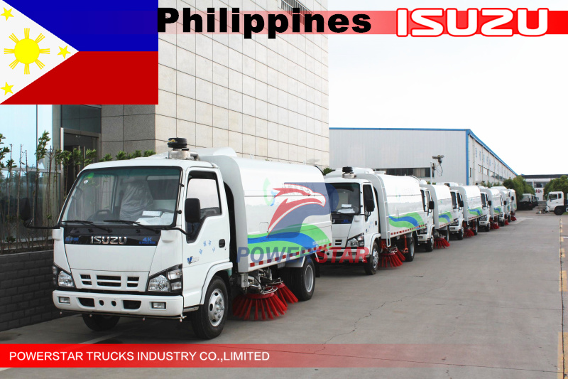 philippines 6units 5cbm camion de balayeuse de nettoyage de route d'isuzu