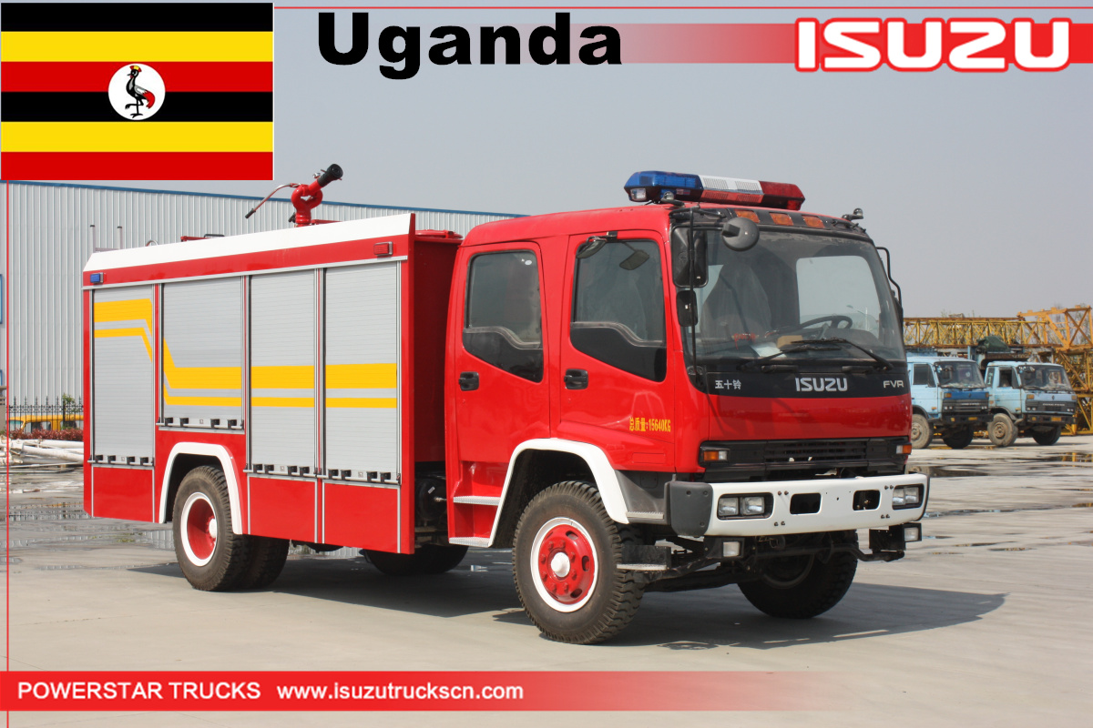 ouganda - 1 unité d'isuzu mousse eau camion de pompiers