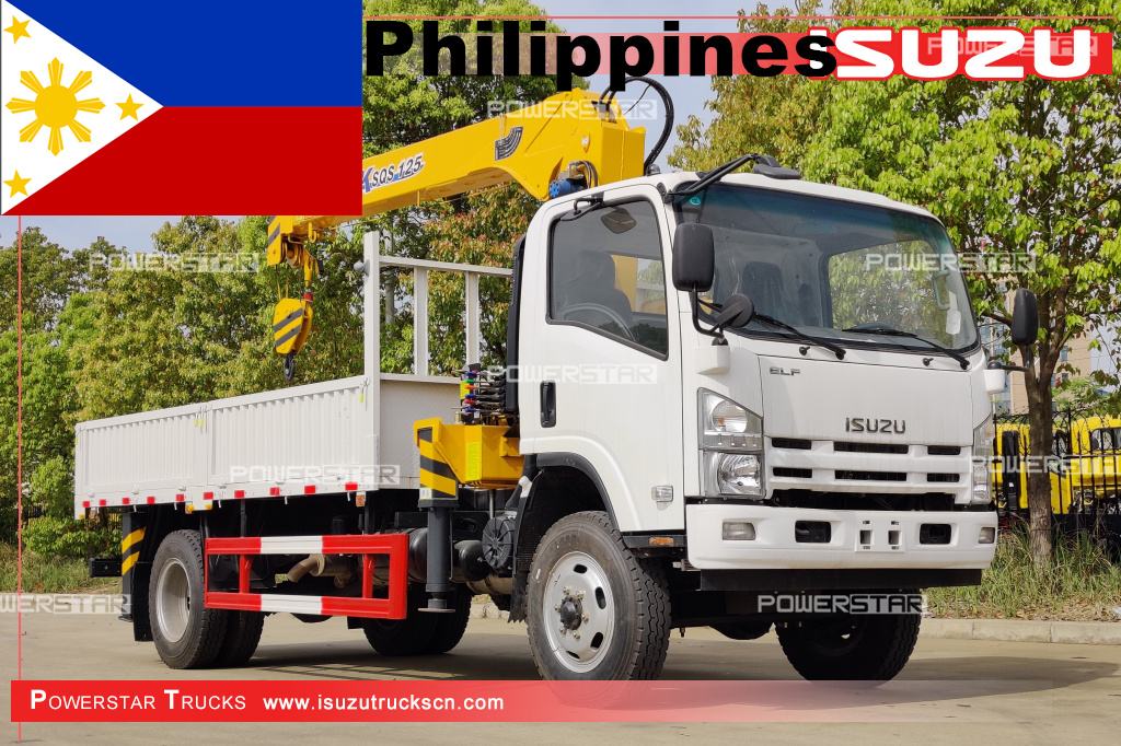 Philippines - Camions-grues à flèche ISUZU 4X4 NPR/ELF
