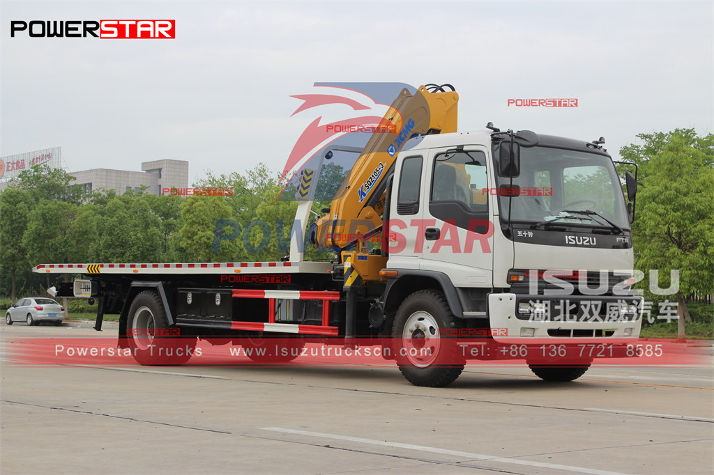 Camion dépanneuse ISUZU FTR FRR 8 tonnes avec exportation manuelle de grue XCMG vers l'Éthiopie
