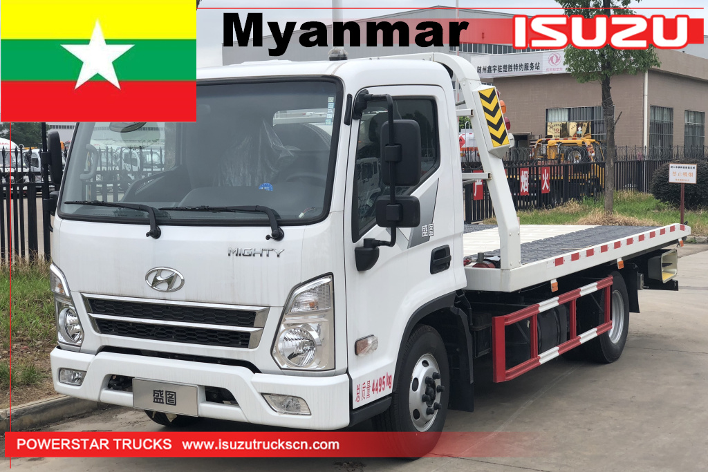 myanmar - camion de dépanneuse à plat 1 unité hyundai