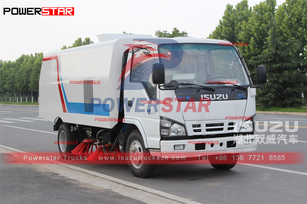 Exportation de camion de balayeuse de route POWERSTAR ISUZU 5 + 1CBM aux Philippines
