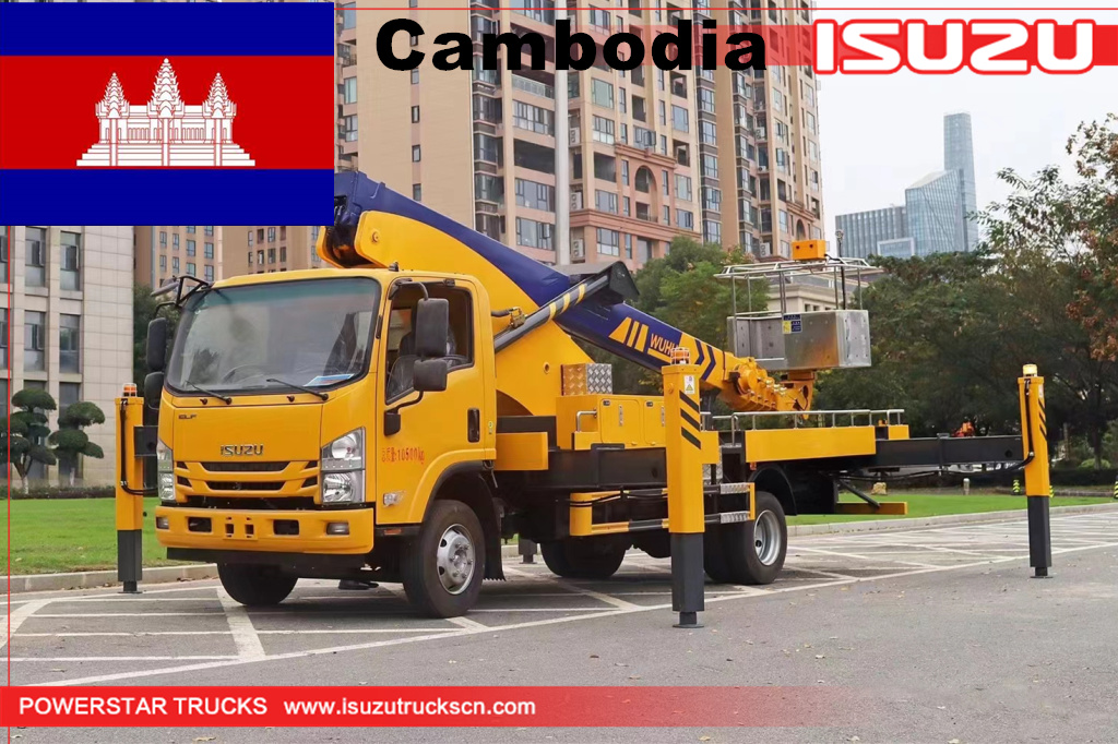 Cambodge - Chariot élévateur ISUZU Bucket
