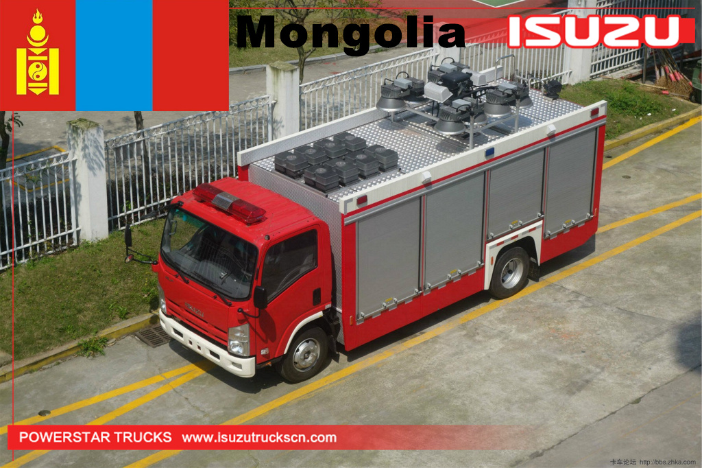Mongolie - 1 unité ISUZU véhicule d'incendie de la tour d'éclairage des projecteurs
