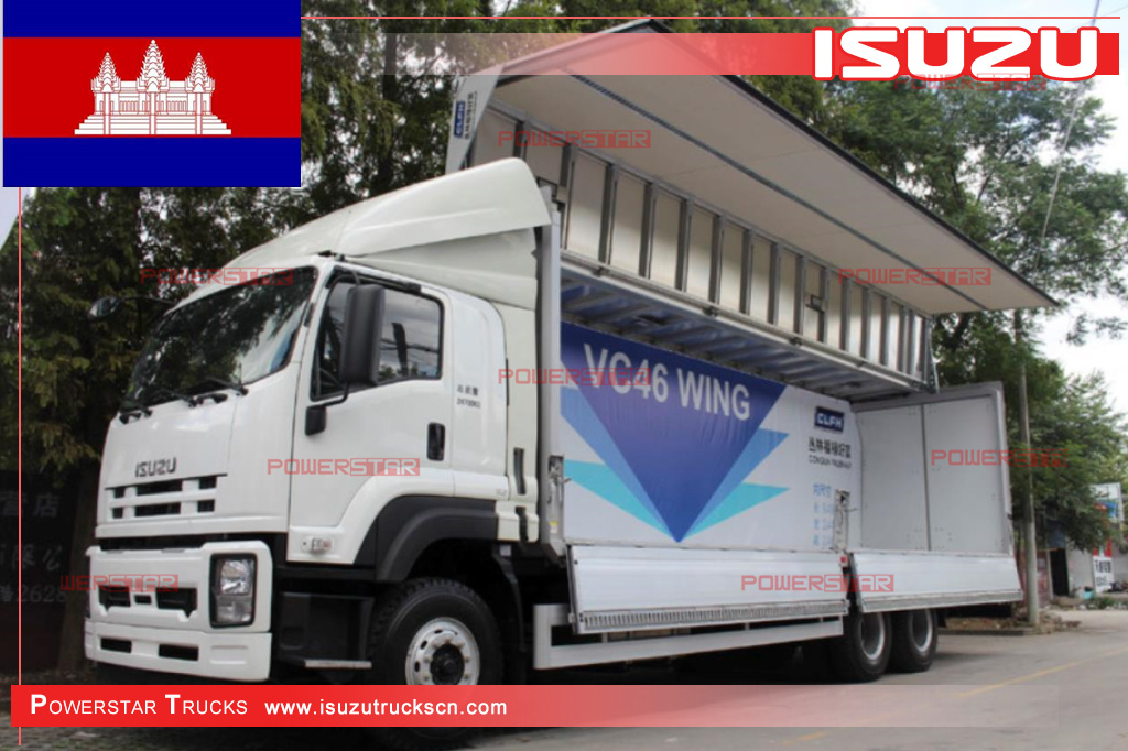 Cambodge - ISUZU GIGA / VC46 Wing Open Van Cargo Trucks
