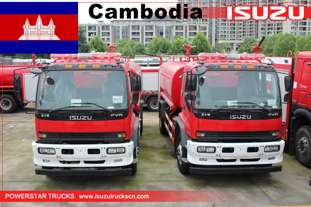 Cambodge - 2 unités ISUZU FVR véhicule incendie à eau

