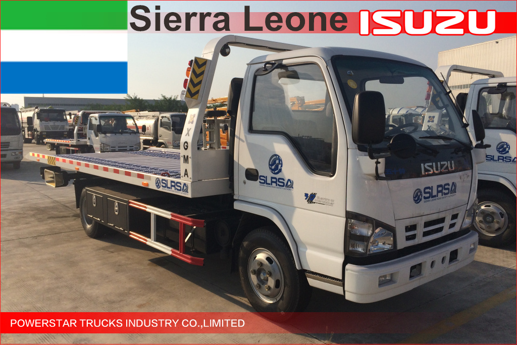 7 camions de dépanneuse isuzu à plat pour sierra leone