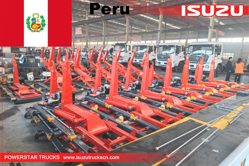 Pérou - 22 ensembles de carrosserie de camion à ordures Isuzu Hook lift
