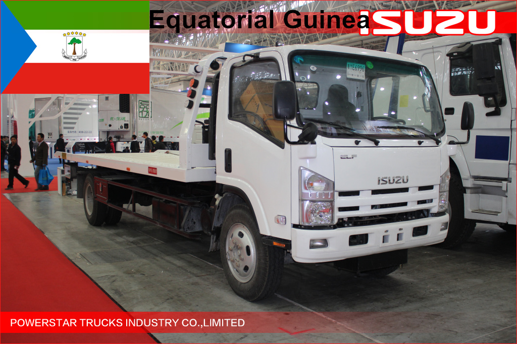 4units isuzu 5tons véhicule de récupération à plat pour la Guinée équatoriale