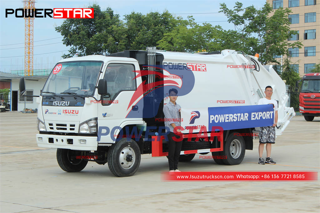 Philippines - Camion compacteur de déchets ISUZU 600P 4 × 4 AWD 6CBM exporté aux Philippines
