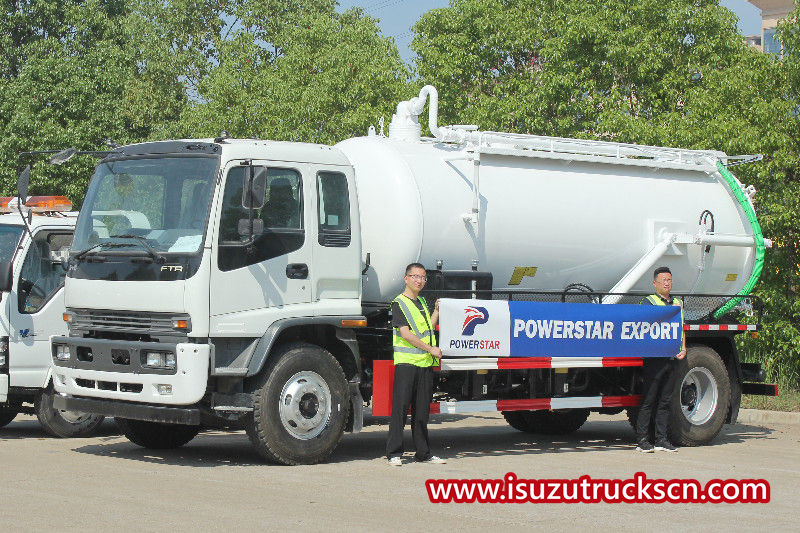 Exportation de camion d'aspiration des eaux usées ISUZU FTR 10000 litres vers les Philippines Manille
    