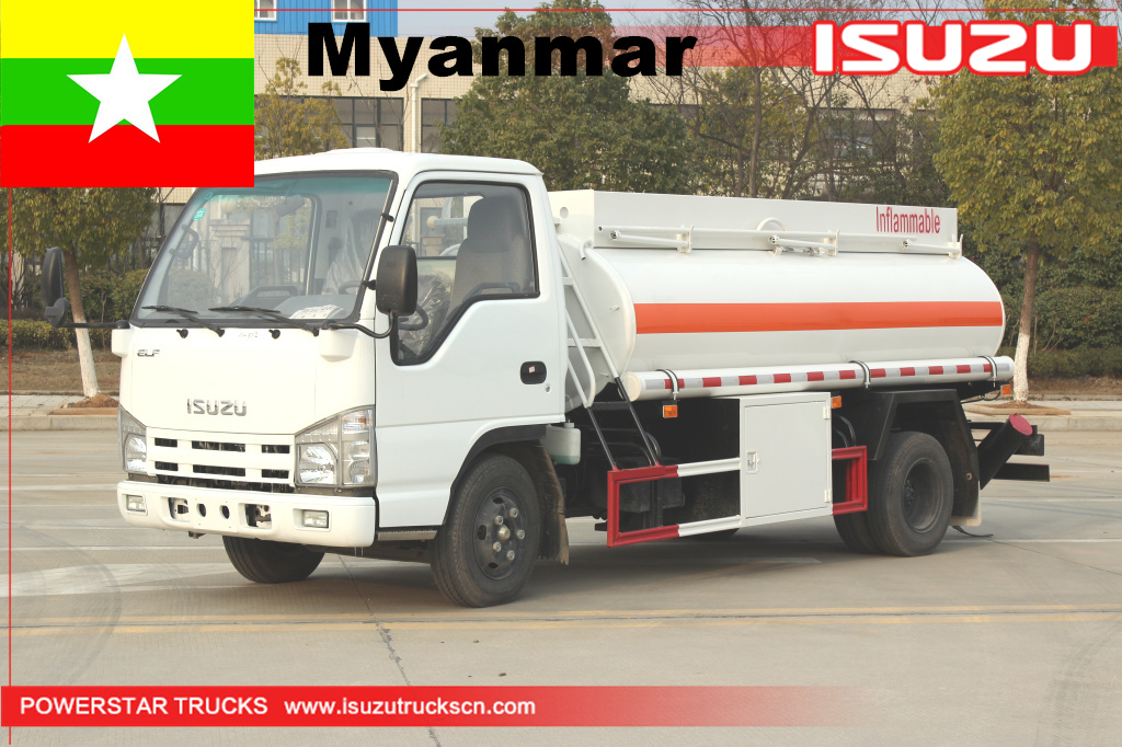 myanmar - un camion-citerne à carburant isuzu