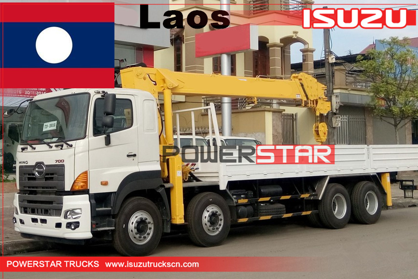 laos - 1 unité hino700 camion avec grue