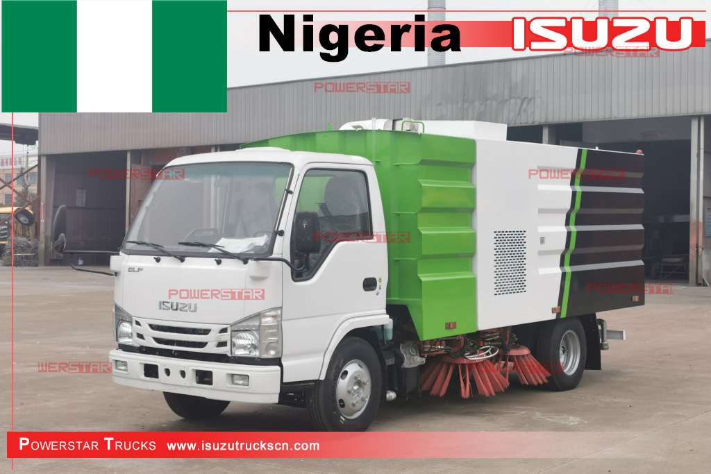 Nigeria - Camion balayeuse Isuzu ELF
