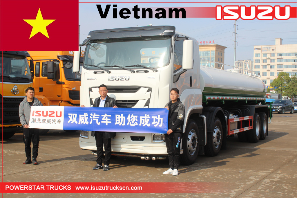 Vietnam - 1 unité 8x4 12 roues ISUZU GIGA VC61 camions de pulvérisation d'eau
