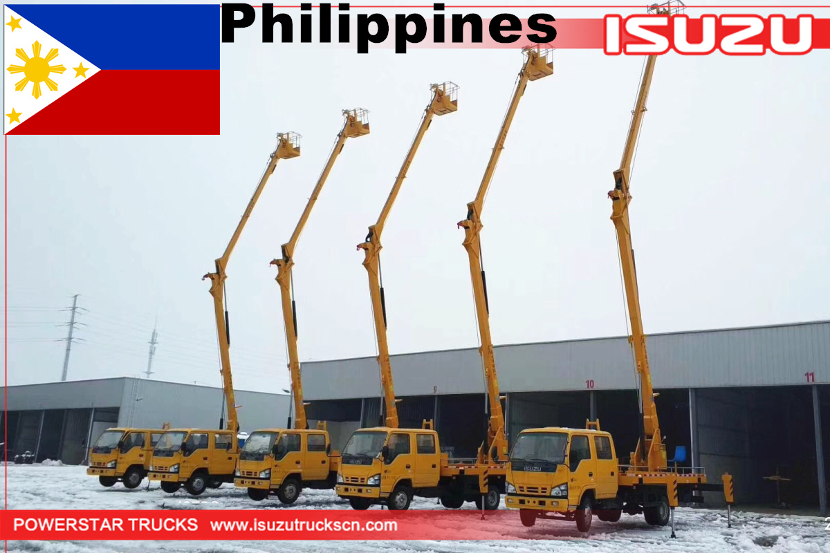 philippines - 5 unités 16m isuzu nacelle élévatrice camion
