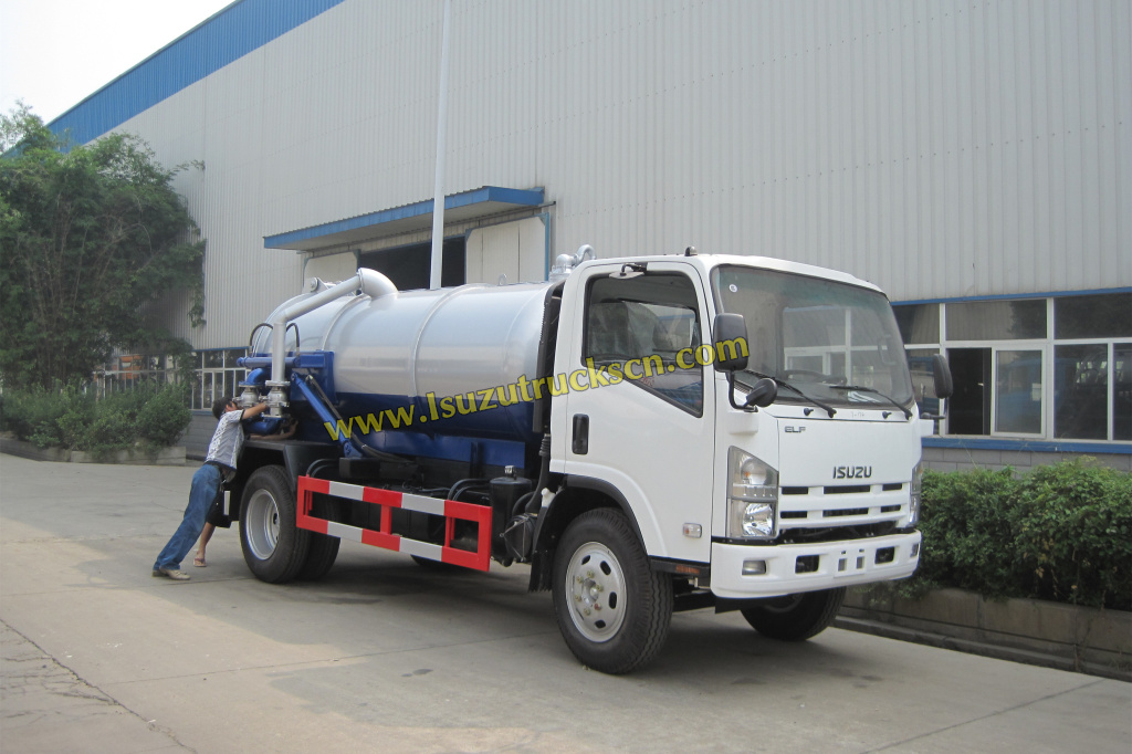 8000 litres Philippines ELF 700p Isuzu septique d’aspiration camions-citernes 