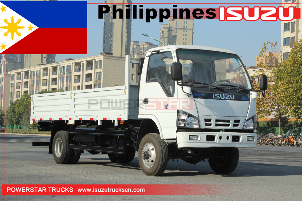 Philippines - 3 unités ISUZU NKR 600P 4x4 camions fourgonnettes à plateau ridelles hors route
