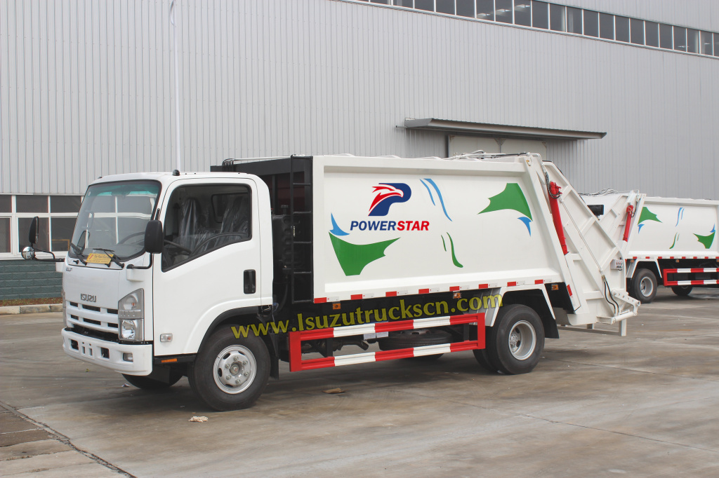 Ghana clients ISUZU 5tons hydraulique compacteur camion poubelle 